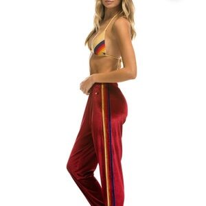 Aviator Nation Red Velvet Joggers